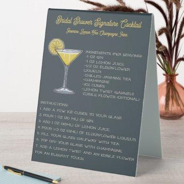 Signature Cocktail Jasmine Lemon Tea Fizz Table Tent Sign