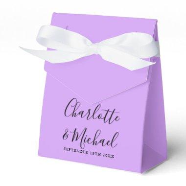 Signature Script Lilac Lavender Modern Wedding Favor Boxes