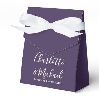 Signature Script Purple Elegant Wedding Favor Boxes