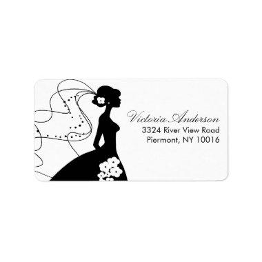 Silhouette Bride Return Address Labels. Label