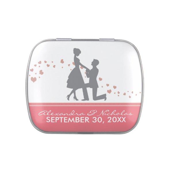 Silhouette Proposal Wedding Favor Tins (rose pink)