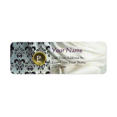 SILK DAMASK GEM grey white Label