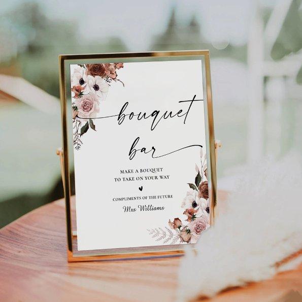 Silk Floral  Bouquet Bar Sign