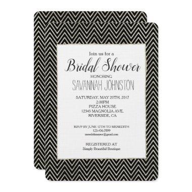 Silver and Black Chevron Stripes