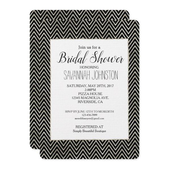 Silver and Black Chevron Stripes