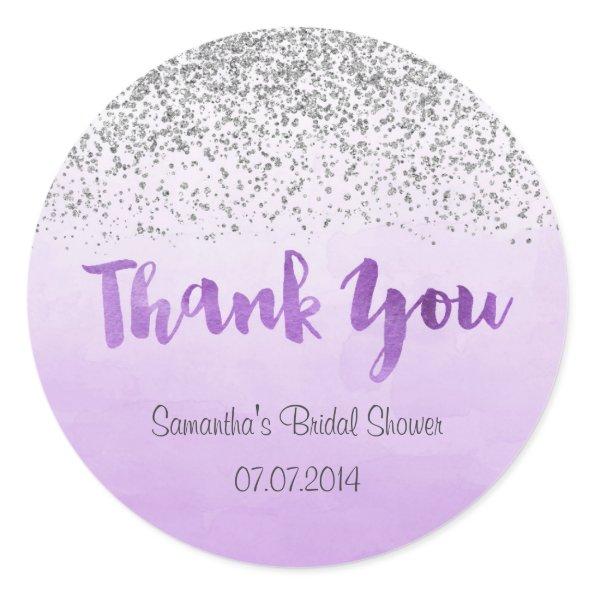 Silver and Purple Bridal Shower Sticker