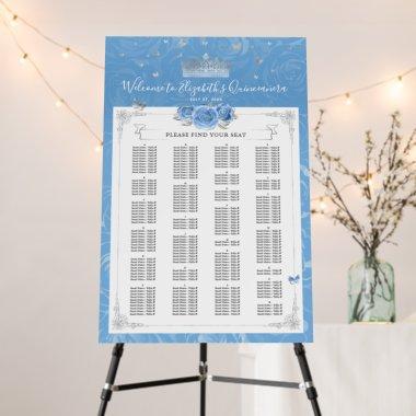 Silver Bahama Blue Rose Alphabetical Seating Chart Foam Board