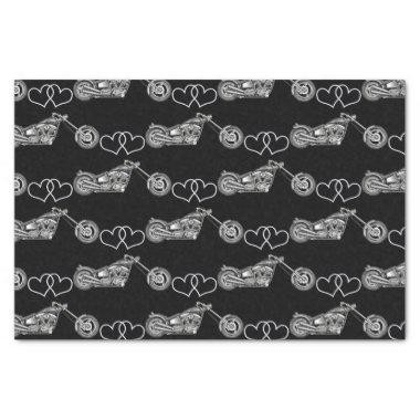 Silver Black Motorcycle Bike Biker Custom Tissue Paper