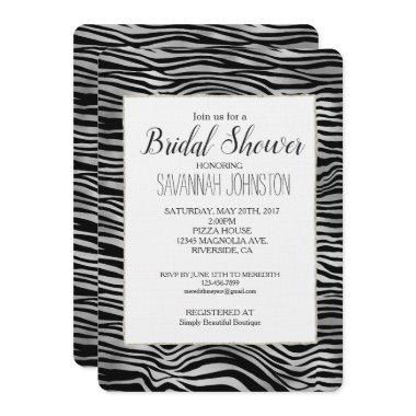 Silver Black Zebra Print