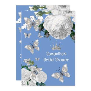 Silver blue and white elegant roses