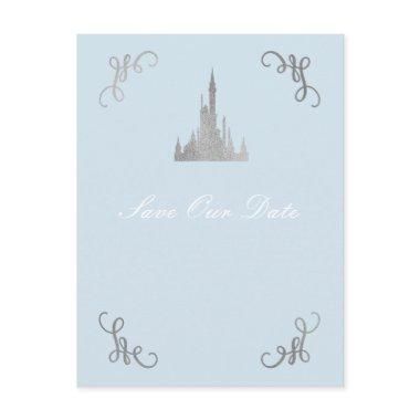 Silver & Blue Storybook Princess Save the Date PostInvitations