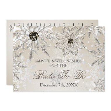 silver bridal shower Advice and Well Wishes Invitations