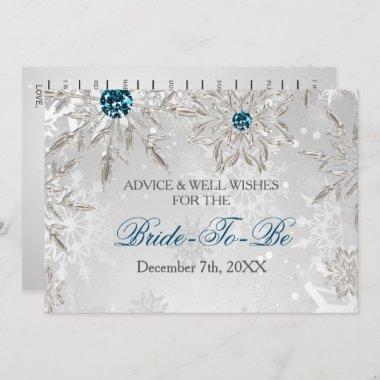silver bridal shower Advice and Well Wishes Invitations