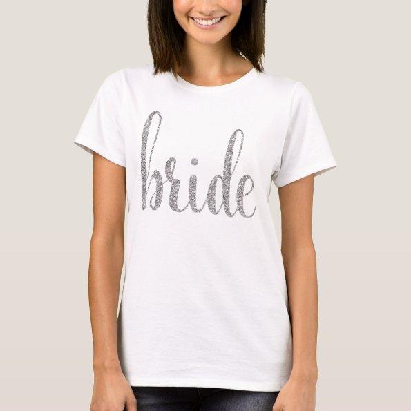 Silver bride shirt, flowy, glitter font T-Shirt