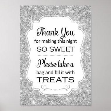Silver Candy Buffet Party Poster