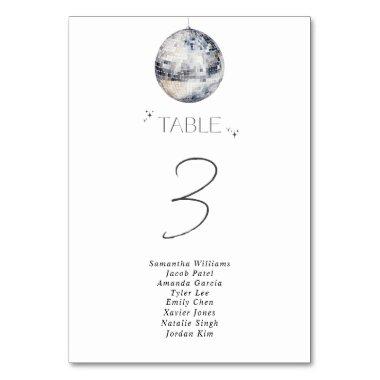 Silver Disco Ball  Table Number