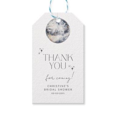 Silver Disco Ball Bridal Shower Thank You Gift Tags