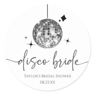 Silver Disco Ball Disco Bride  Classic Round Sticker