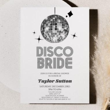 Silver Disco Ball Disco Bride Bridal Shower Invitations