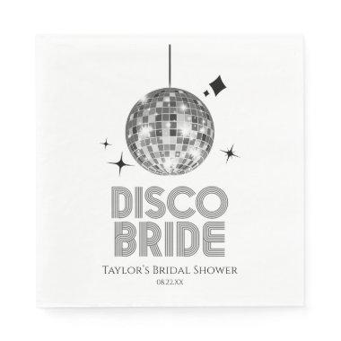 Silver Disco Ball Disco Bride Bridal Shower Napkins