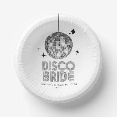 Silver Disco Ball Disco Bride  Paper Bowls