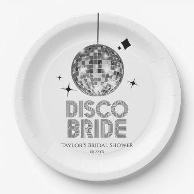 Silver Disco Ball Disco Bride Bridal Shower Paper Plates