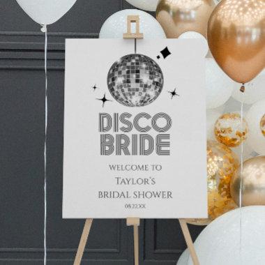 Silver Disco Bride Bridal Shower Welcome Sign