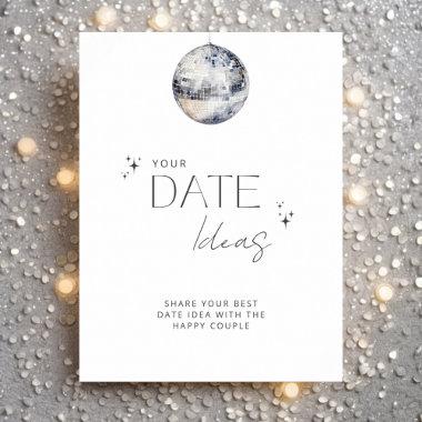Silver Disco Retro Bridal Shower Date Idea Poster