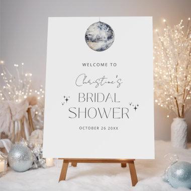 Silver Disco Retro Dancing Bridal Shower Welcome Foam Board