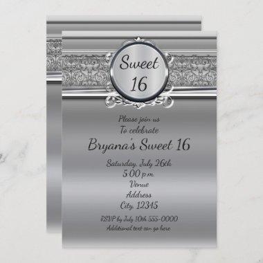 Silver Elegant with Emblem Any Event Invitations