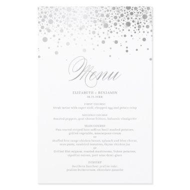 Silver Foil Confetti Dots Wedding Menu Invitations