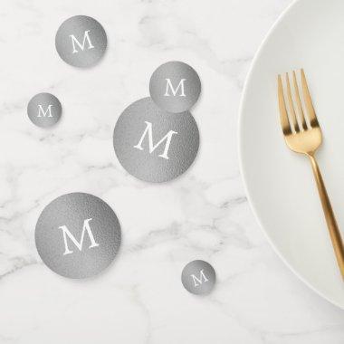 Silver Foil Effect Monogram Wedding Confetti
