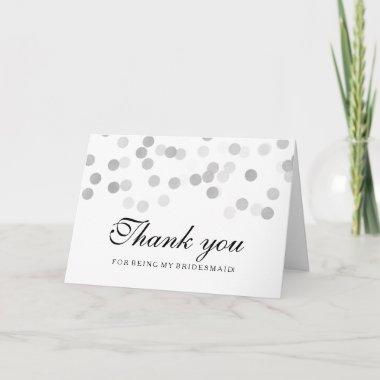Silver Foil Glitter Lights Thank You Bridesmaid