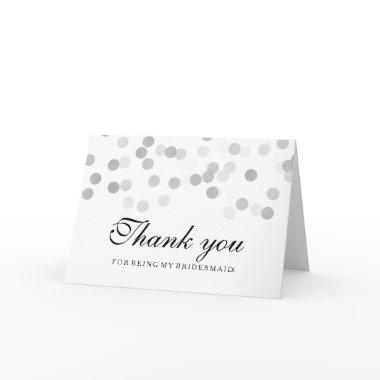 Silver Foil Glitter Lights Thank You Bridesmaid