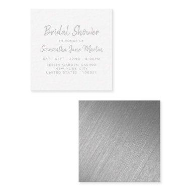 Silver Foil & Script  Ticket Invite