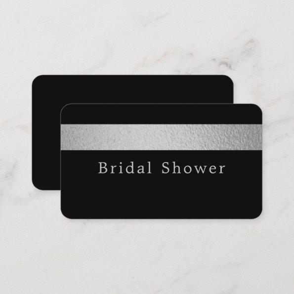 Silver Foil Stripe, Bridal Shower Ticket Invite