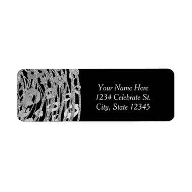 Silver Glam Cheetah Print Exotic Party Invitations Label