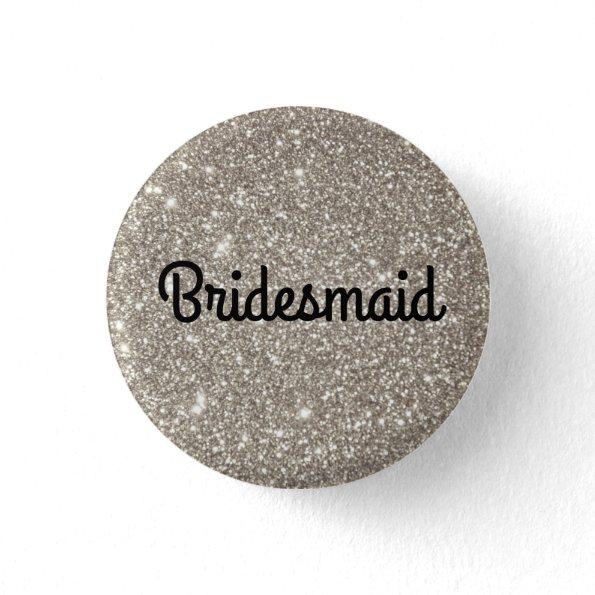 Silver Glitter Bridesmaid Button