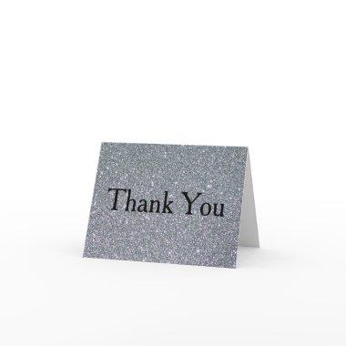 Silver Glitter Confetti Faux Foil Thank You