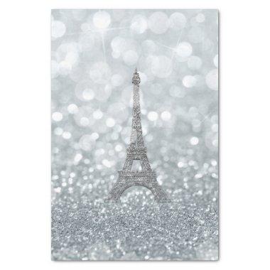 Silver Glitter Sparkle Bling Eiffel Tower Party Tissue Paper