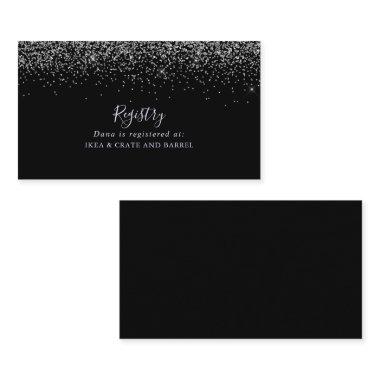 Silver Glitter Wedding Gift Registry Enclosure