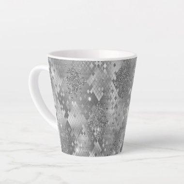Silver Glitzy Glitter Snake Skin Latte Mug