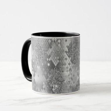 Silver Glitzy Glitter Snake Skin Mug