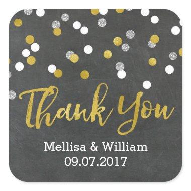 Silver Gold Chalkboard Confetti Wedding Favor Tags