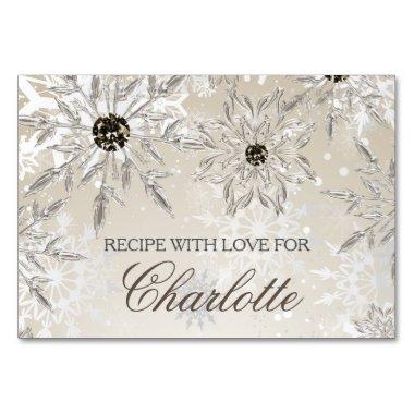 silver gold snowflake bridal shower recipe Invitations