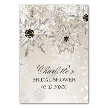 silver gold snowflakes bridal shower bingo Invitations