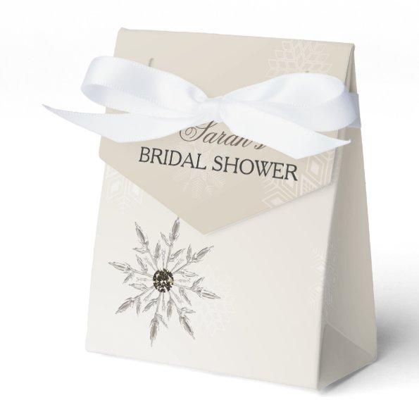 silver gold snowflakes bridal shower favor box