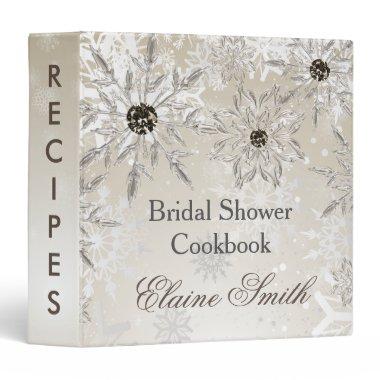 silver gold snowflakes  recipe 3 ring binder