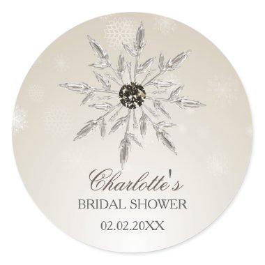 silver gold snowflakes bridal shower stickers
