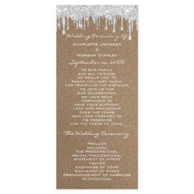 Silver Gray Drips Event Program Formal Kraft